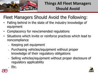 2023 CalAPA Spring Conference presentation on fleet management & compliance by Drew Delaney
