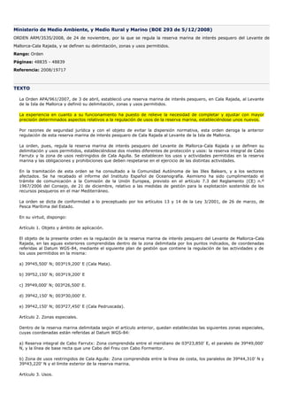 RESERVA MARINA ILLES FORMIGUES