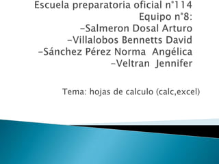 Tema: hojas de calculo (calc,excel)
 