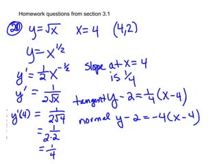 Homework questions from section 3.1 