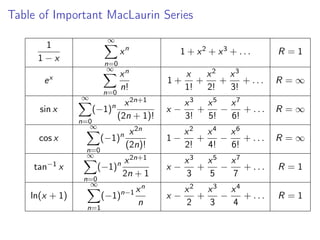 When is a Function Represented by its Taylor
Series?
 