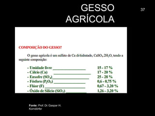 GESSO
AGRÍCOLA
37
Fonte: Prof. Dr. Gaspar H.
Korndörfer
 