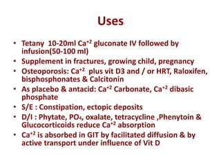 Calcium and pth and osteoporosis mbbs | PPTX