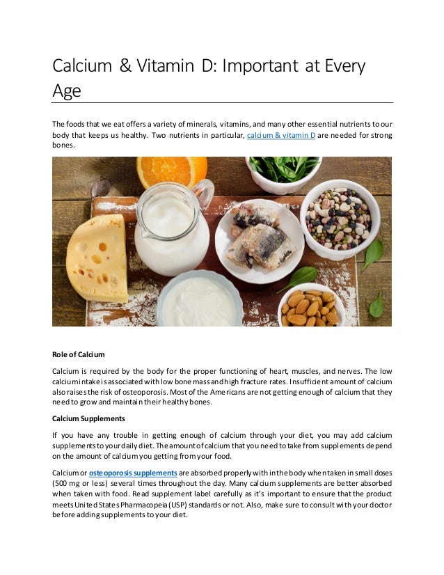 Calcium & Vitamin D - Important at Every Age