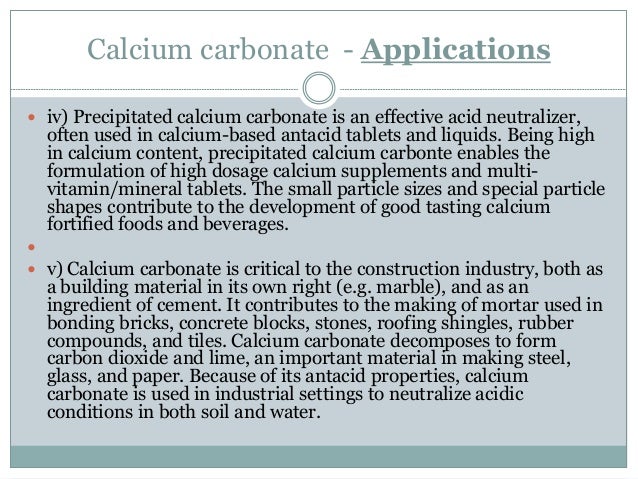 calcium carbonate uses