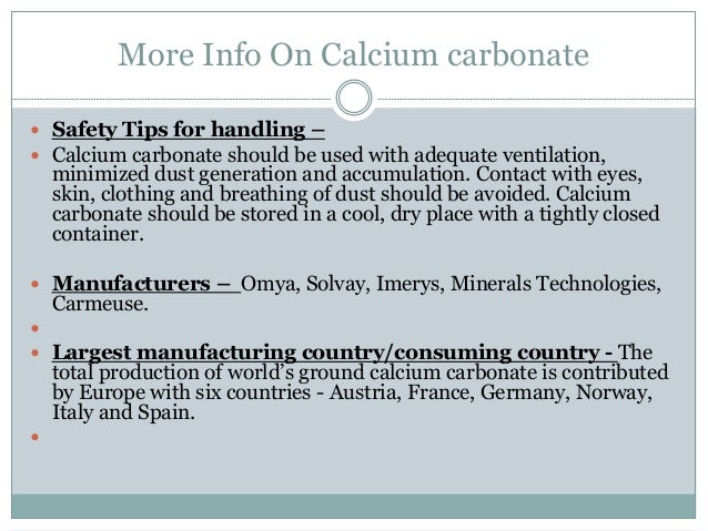 Calcium Carbonate Uses In Industry