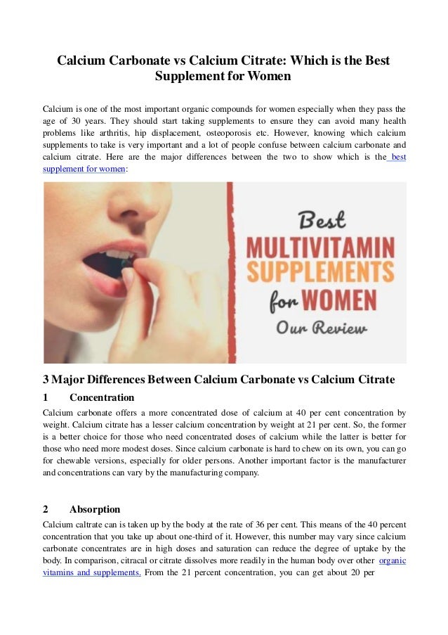 Calcium carbonate vs calcium citrate which is the best supplement for