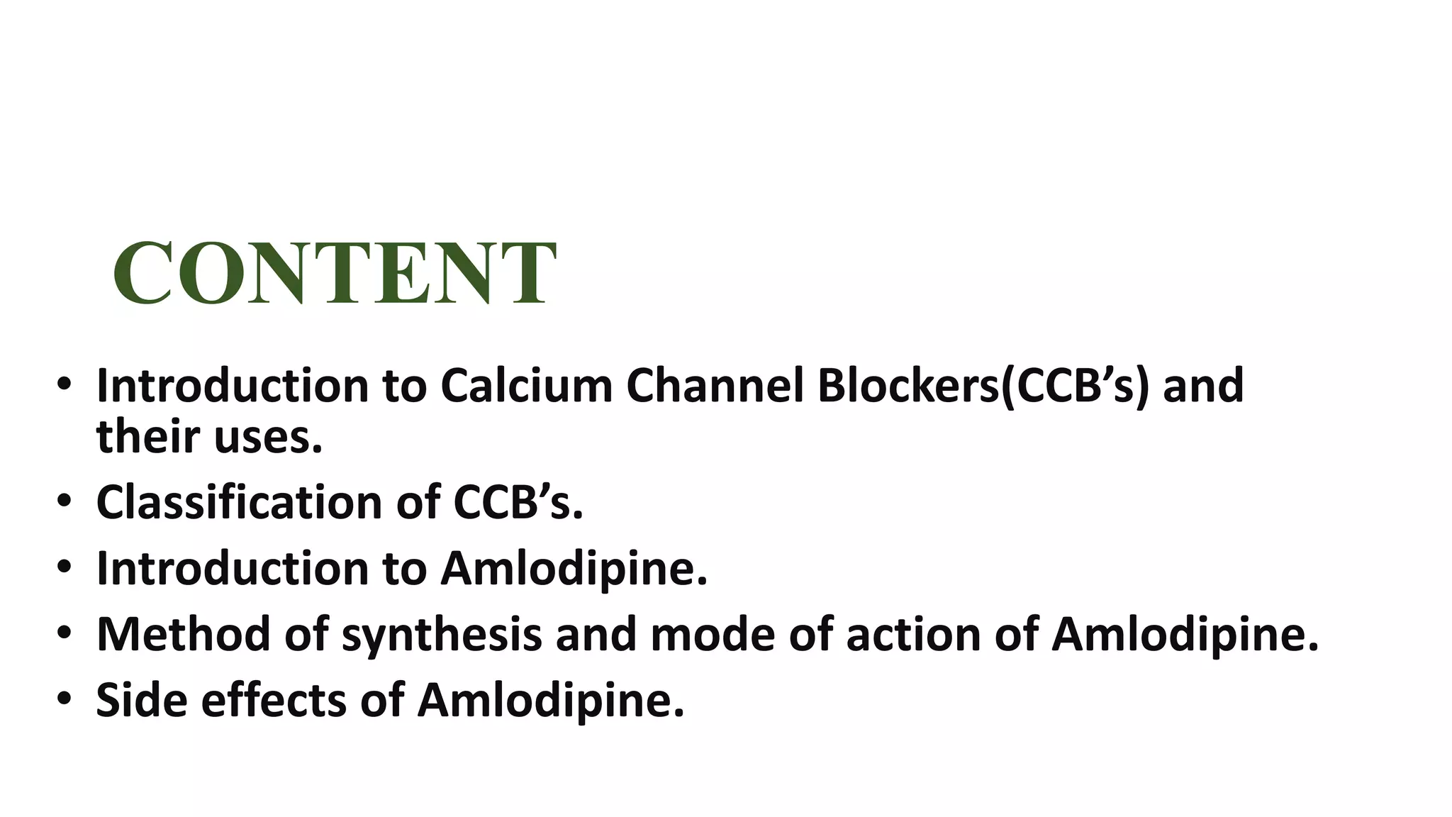 Calcium channel blocker amlodipine. PPT