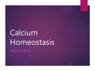 Calcium
Homeostasis
PRAKASH POKHREL
 