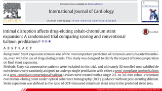 SCORING
BALLOON
Int J Cardiol. 2016 Oct 15;221:23-31. doi: 10.1016/j.ijcard.2016.07.002. Epub 2016 Jul 4.
B
 