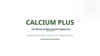 Calcium Plus: Advanced Bone Health Supplement with Vitamin D3, K2-7 ...