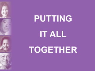 PUTTING
IT ALL
TOGETHER
 