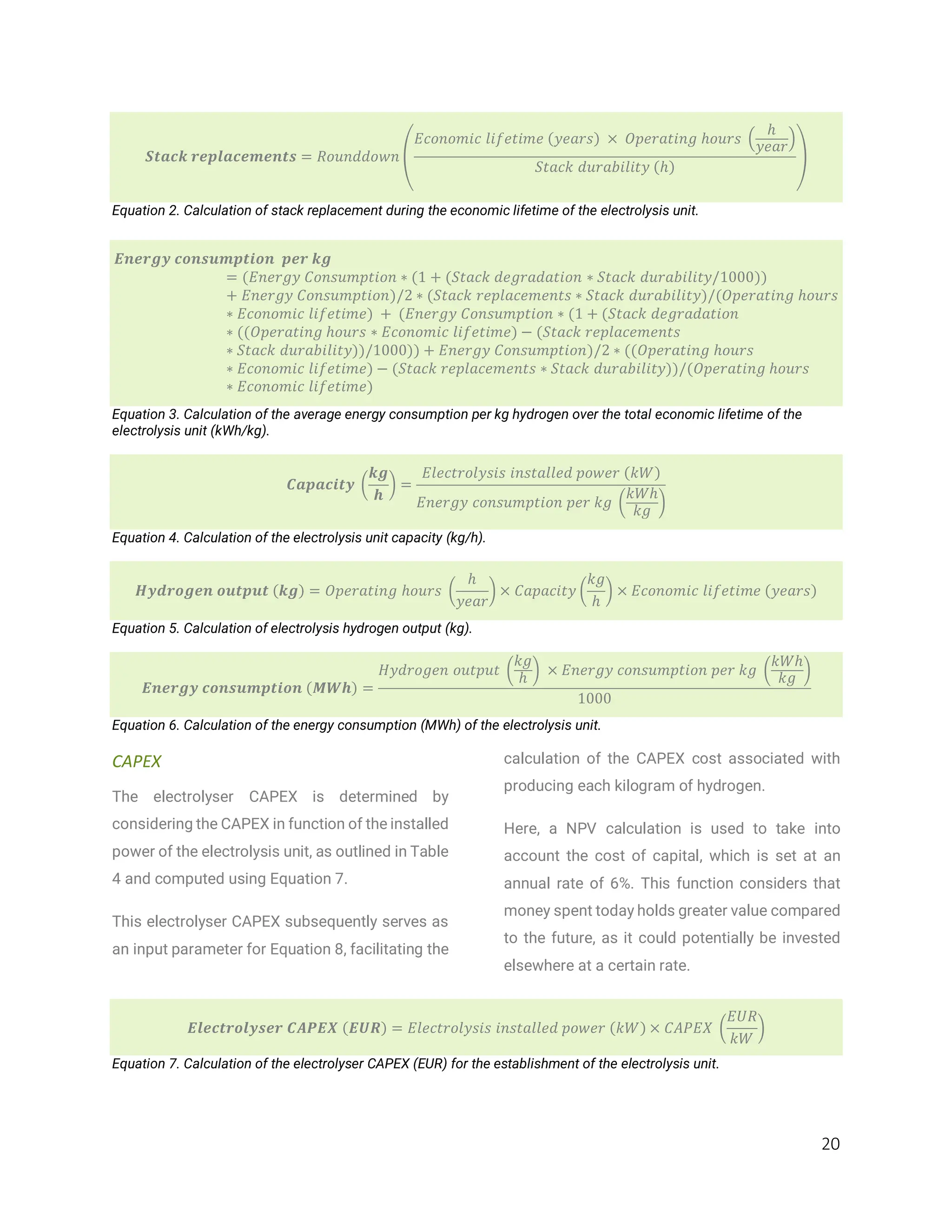 Levelised Cost of Hydrogen (LCOH) Calculator Manual | PDF