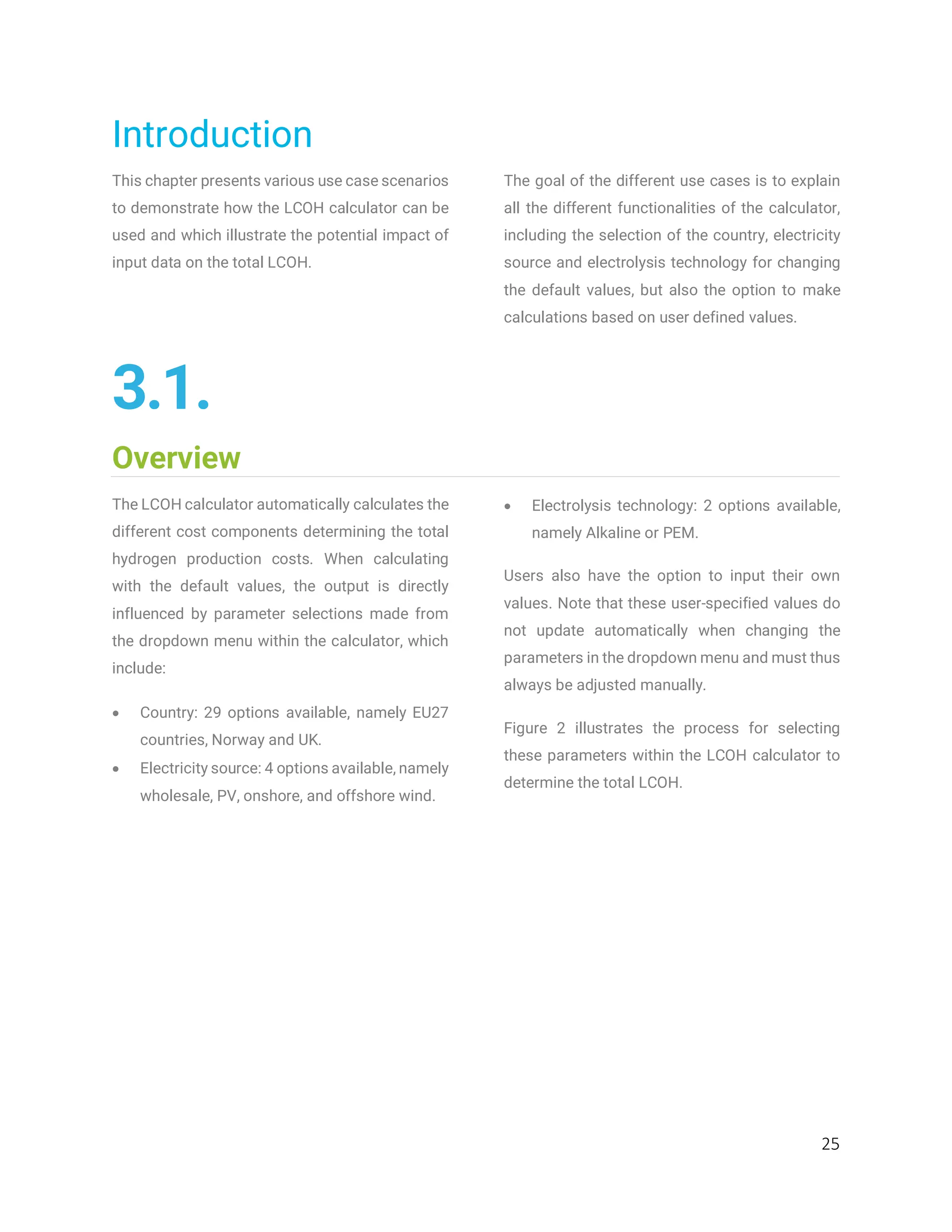 Levelised Cost of Hydrogen (LCOH) Calculator Manual | PDF