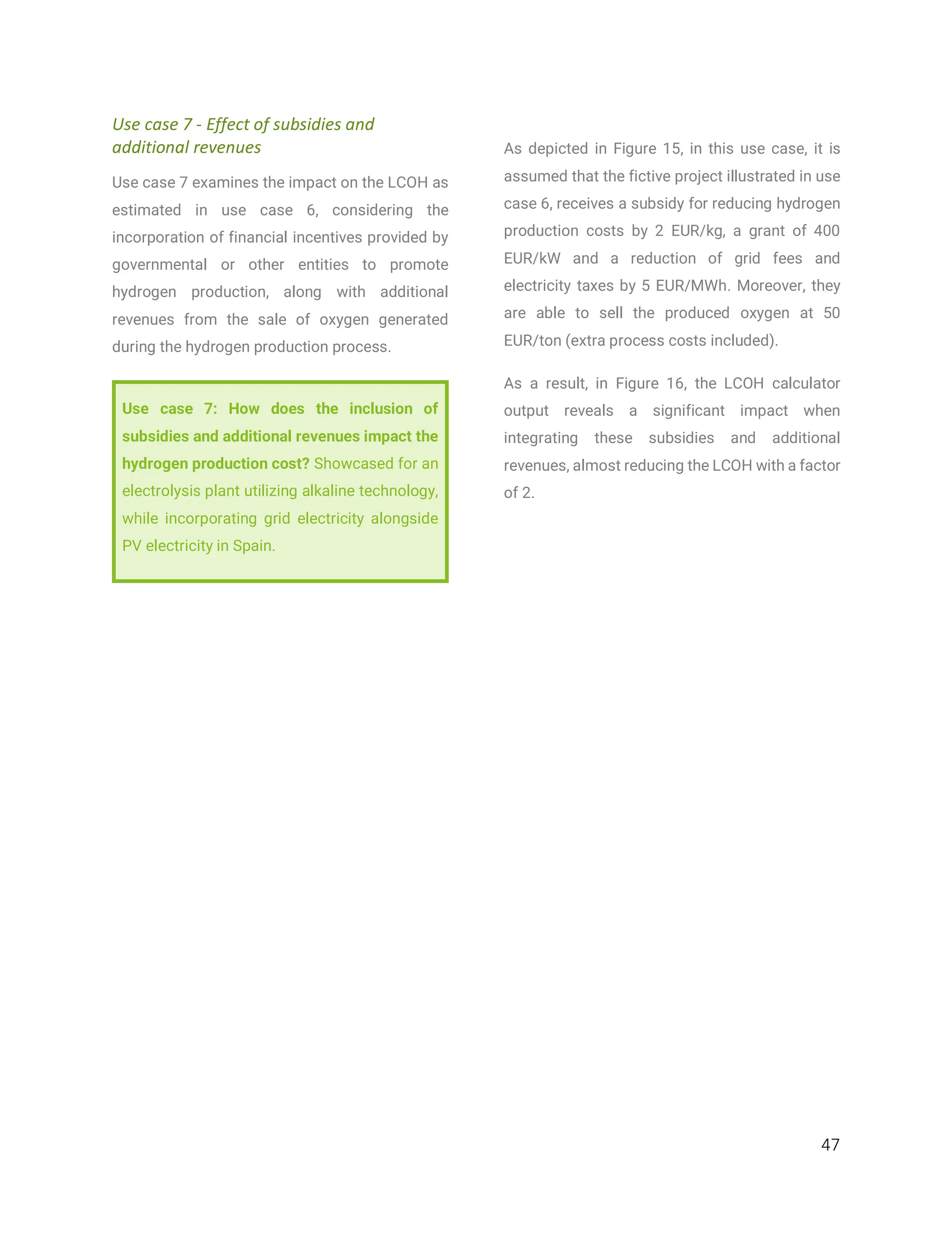 Levelised Cost of Hydrogen (LCOH) Calculator Manual | PDF