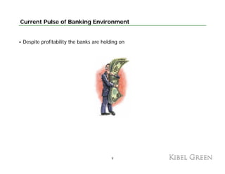 Current Pulse of Banking Environment


Despite profitability the banks are holding on




                                        8
 