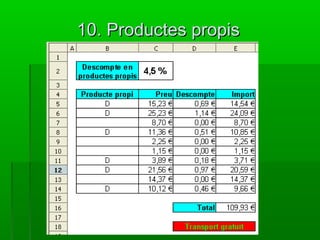 10. Productes propis10. Productes propis
 