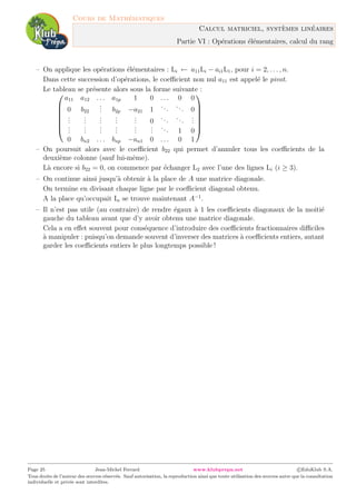 Unsuccession Math Calcul matriciel-systemes-lineaires | PDF