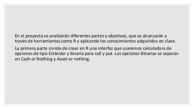 Ecuación de opciones binarias