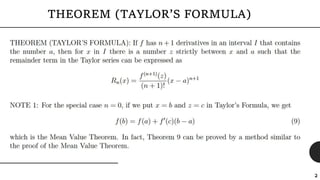 2
THEOREM (TAYLOR’S FORMULA)
 