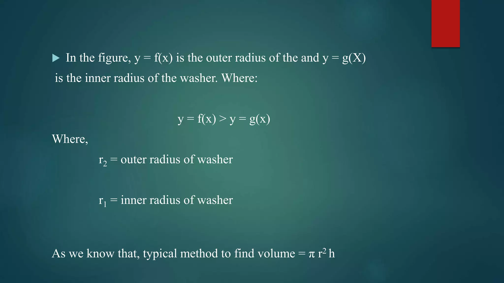Volume by washer method ppt