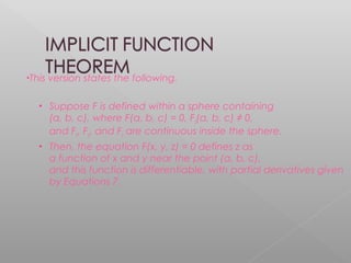 CHAIN RULE AND IMPLICIT FUNCTION | PPT