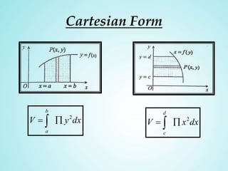 Cartesian Form
dxyV
b
a
2
  dxxV
d
c
2
 
 