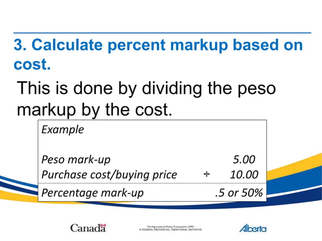 calculate mark-up percentage CO#4.ppt | Commodities | Economy