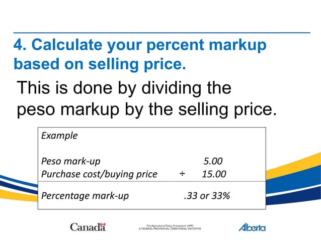 calculate mark-up percentage CO#4.ppt | Commodities | Economy