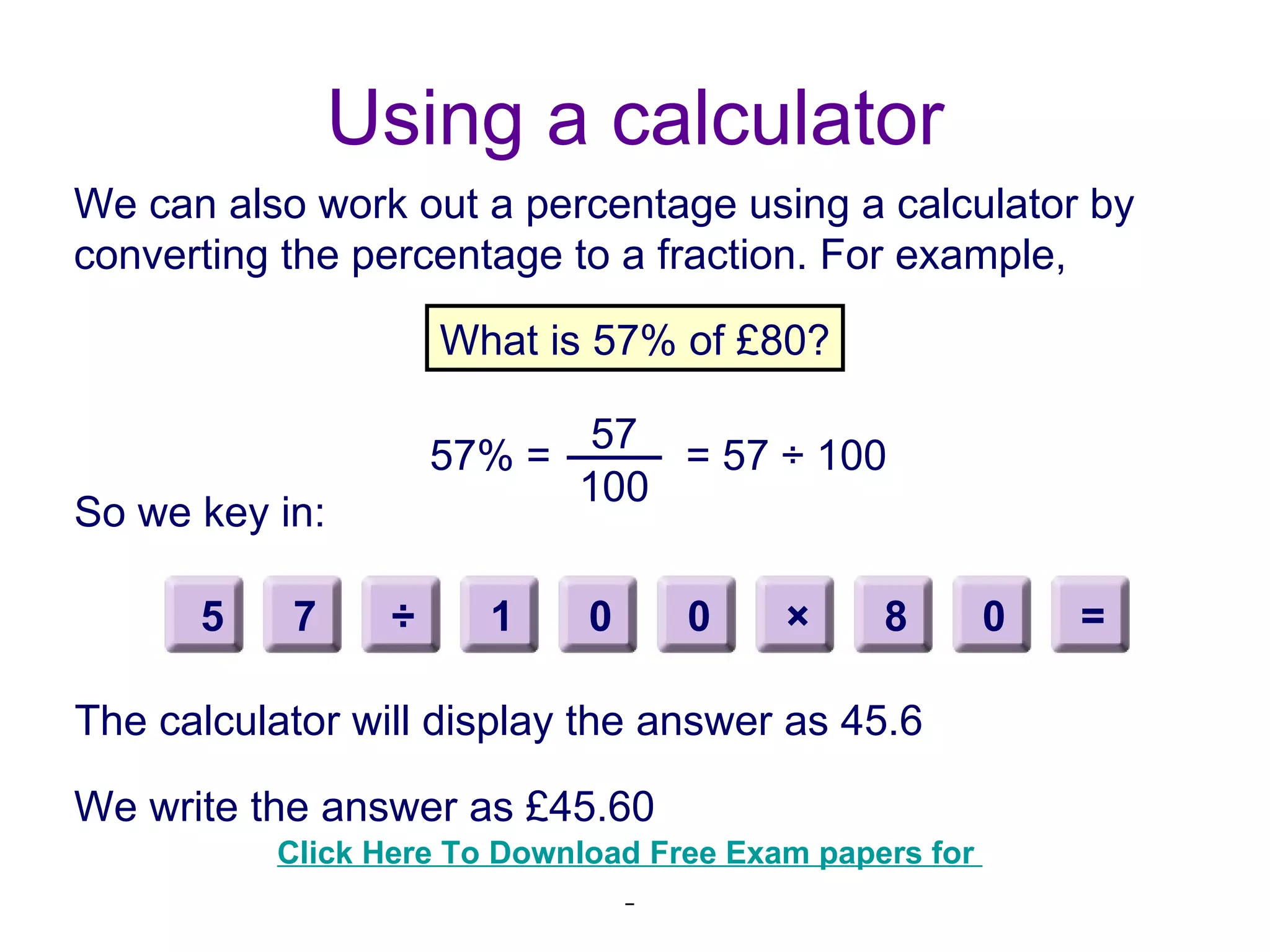 Calculate percentage change | PPT