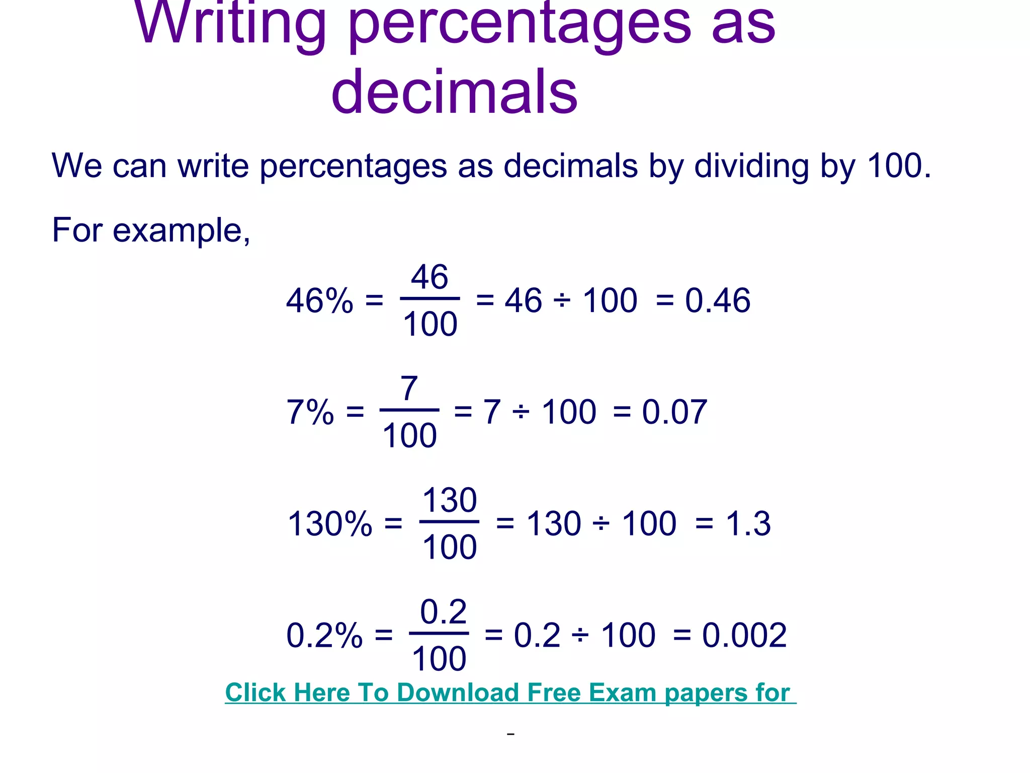 Calculate percentage change | PPT