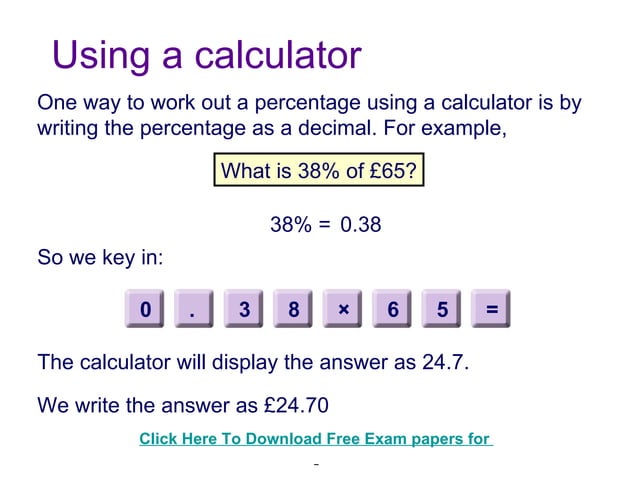 Calculate percentage change | PPT