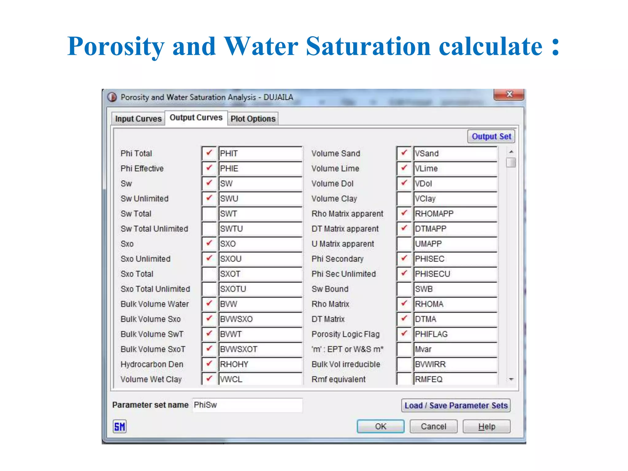 Porosity and Water Saturation calculate :