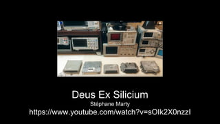Deus Ex Silicium
Stéphane Marty
https://www.youtube.com/watch?v=sOIk2X0nzzI
 