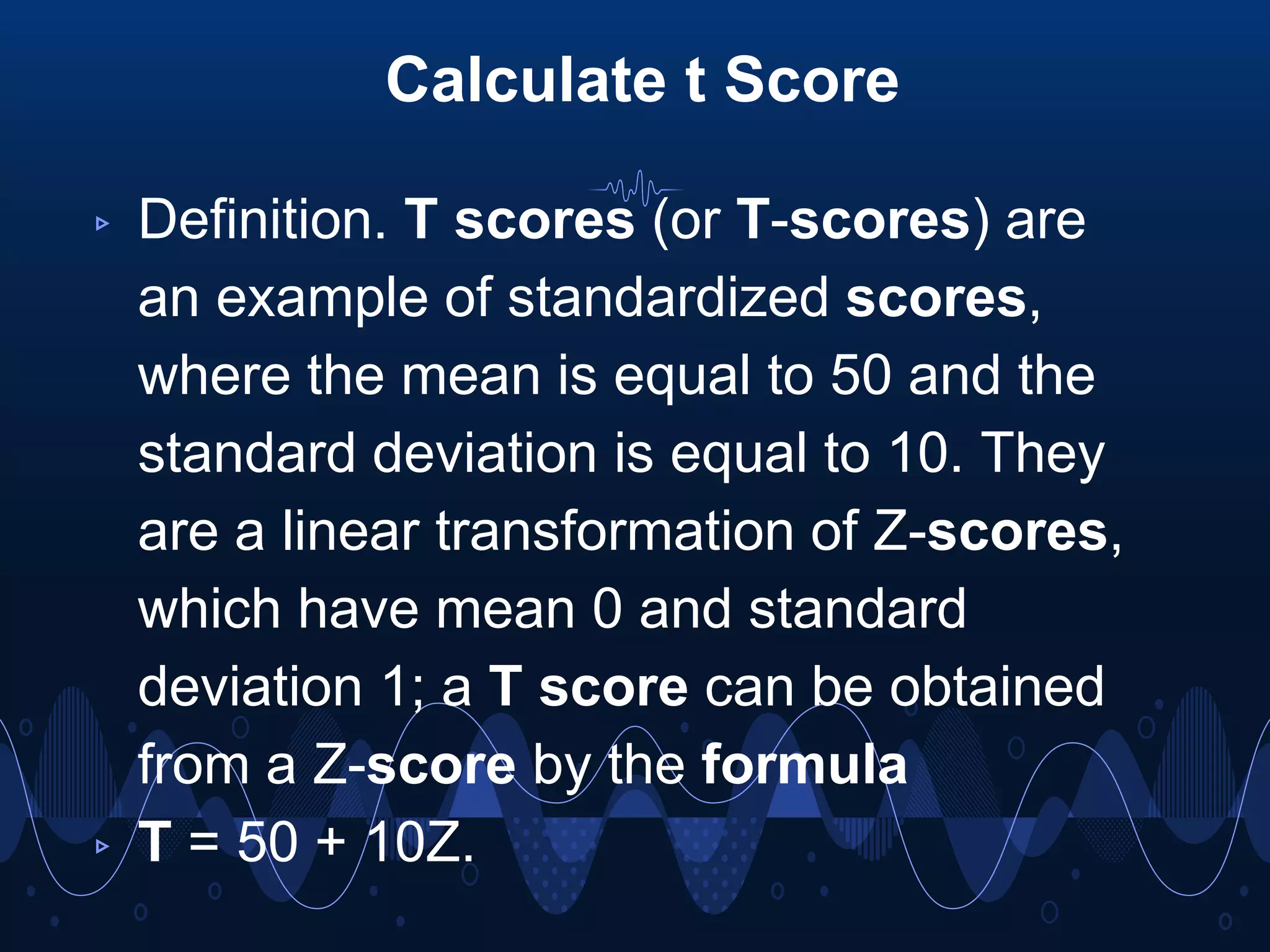 Calculate z score, t score and percentile in minitab PPT