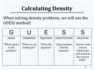 Calculating Density