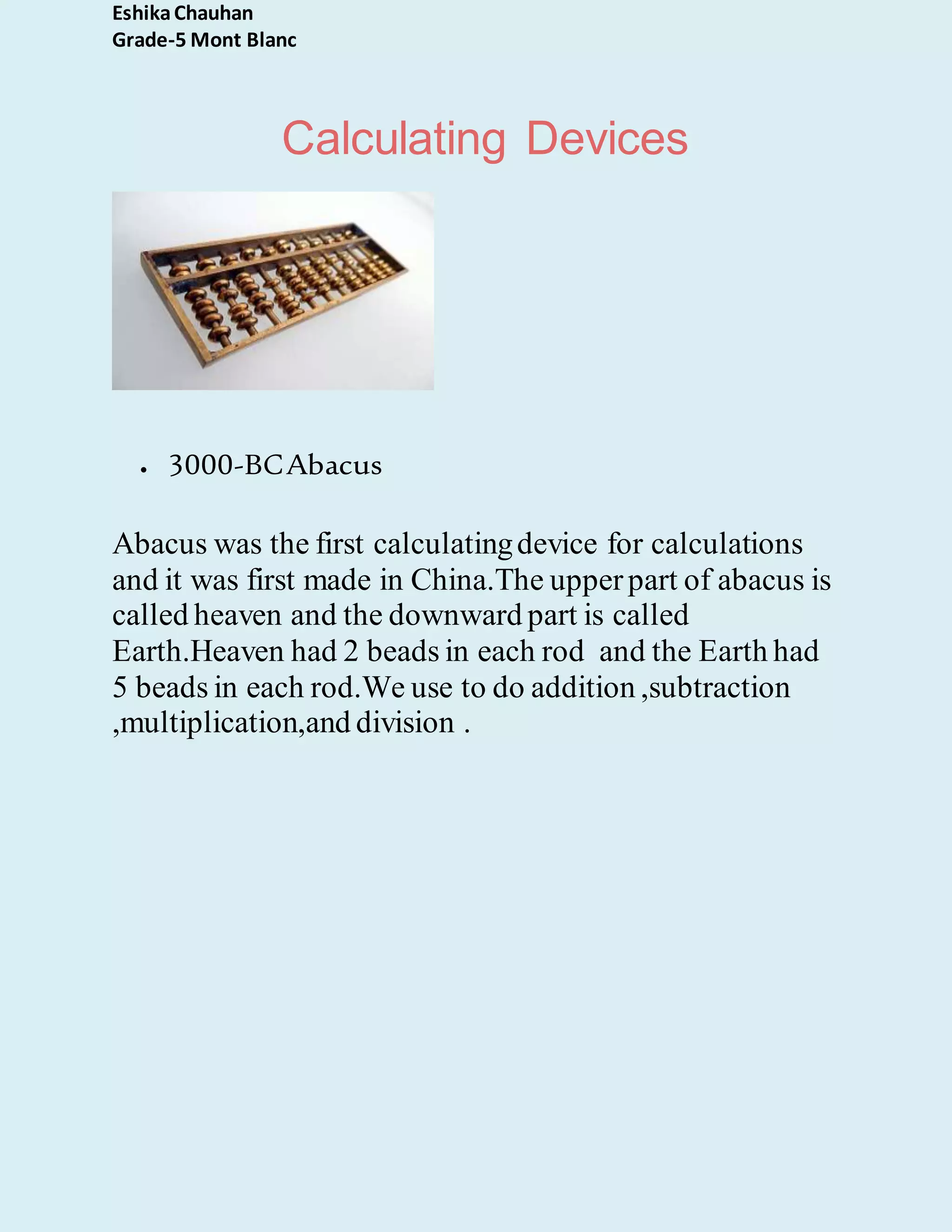 Calculating Devices | PDF