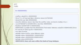 Calculating garbage value in case of overflow