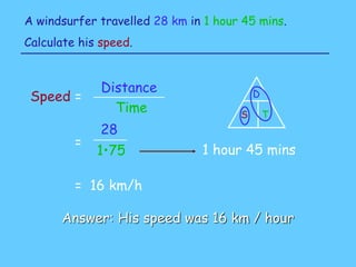Calculating speed time and distance | PPT