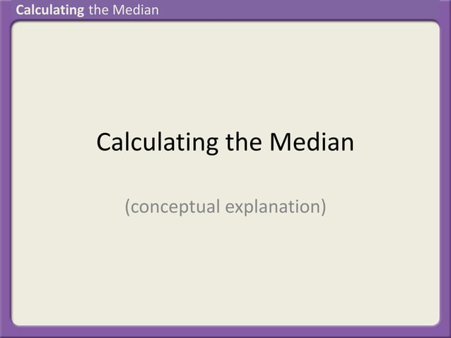 Calculating the Median | PPT