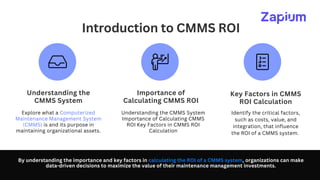 Calculating the ROI of a CMMS System - Zapium | PDF