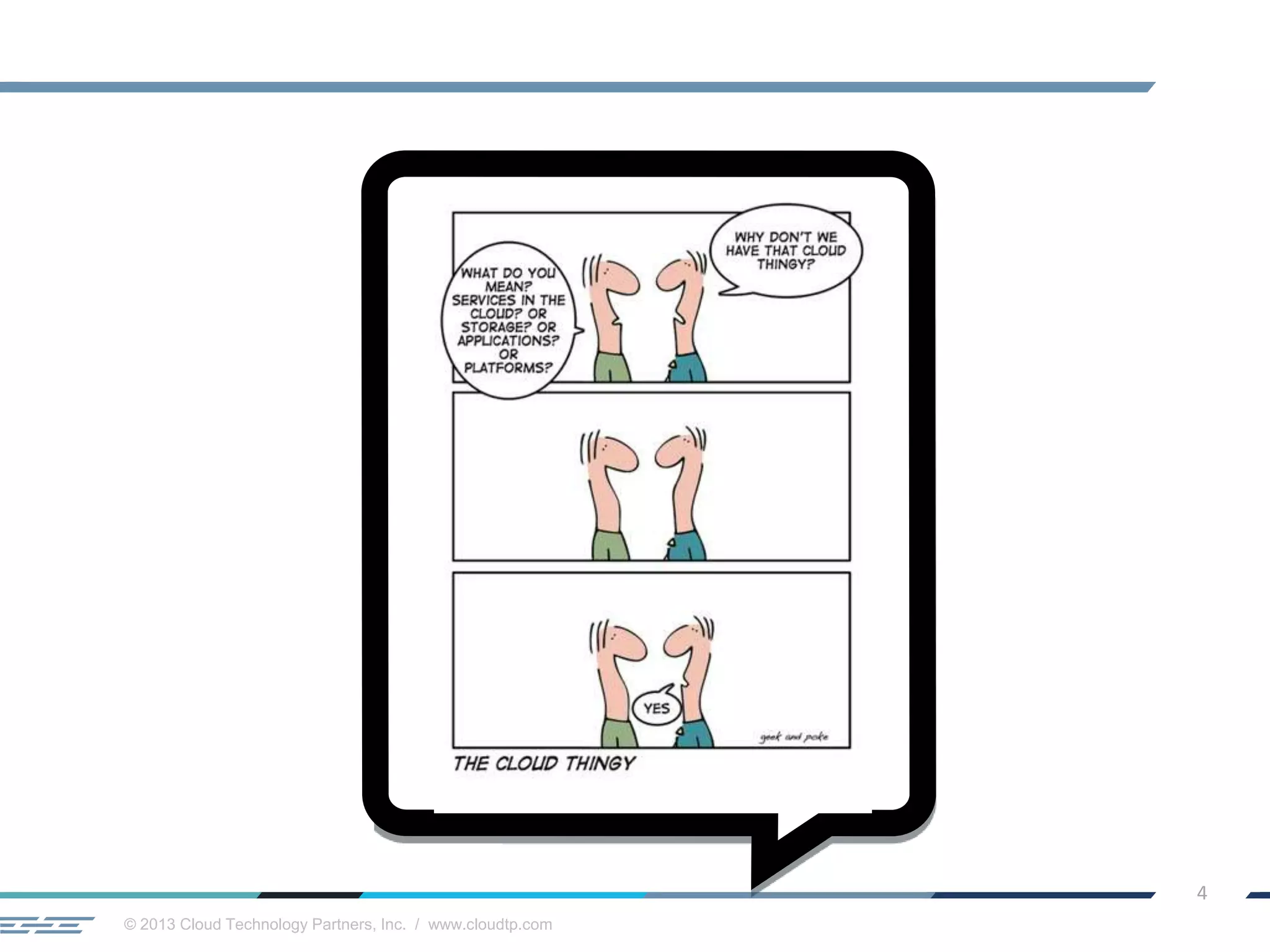 © 2013 Cloud Technology Partners, Inc. / www.cloudtp.com
4
The Cloud
 