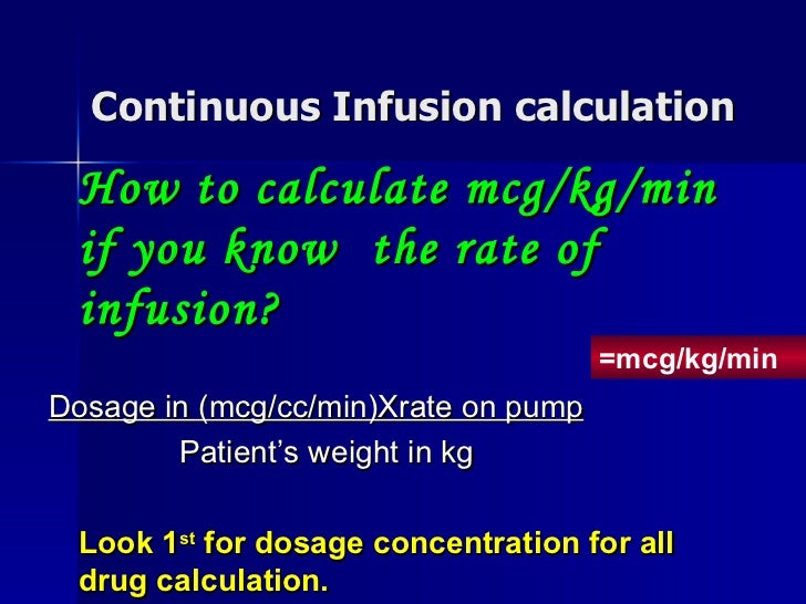 Nitroglycerin Infusion Rate Chart