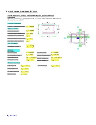  Check Design using MathCAD Sheet 
 