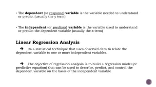 Calculation of covariance and simple linear models | PPTX