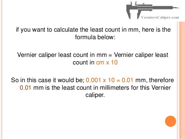 Calculation of least count in metric imperial