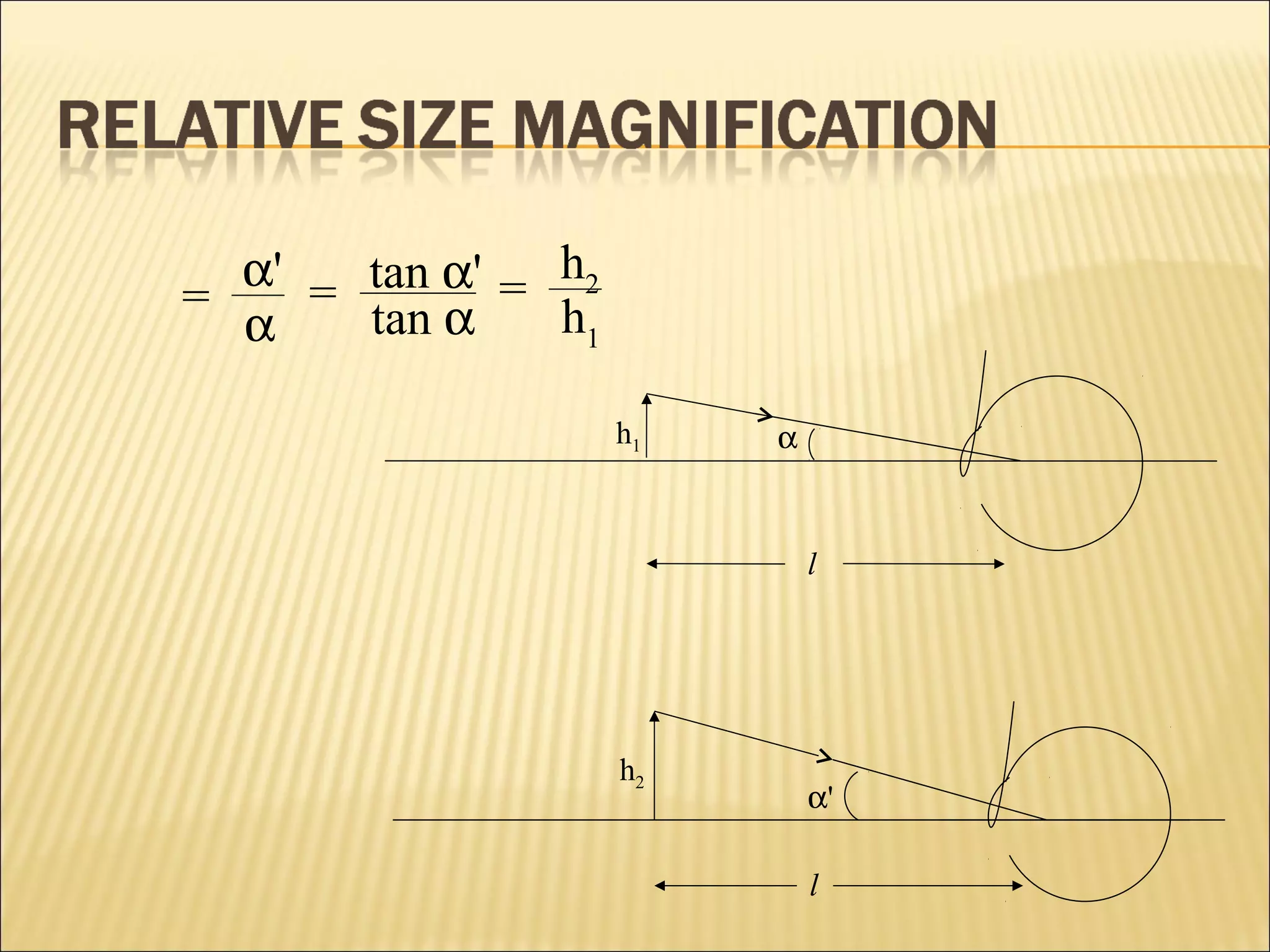 α'
α
= = tan α'
tan α
h2
h1
=
l
h1 α
h2
l
α'
 