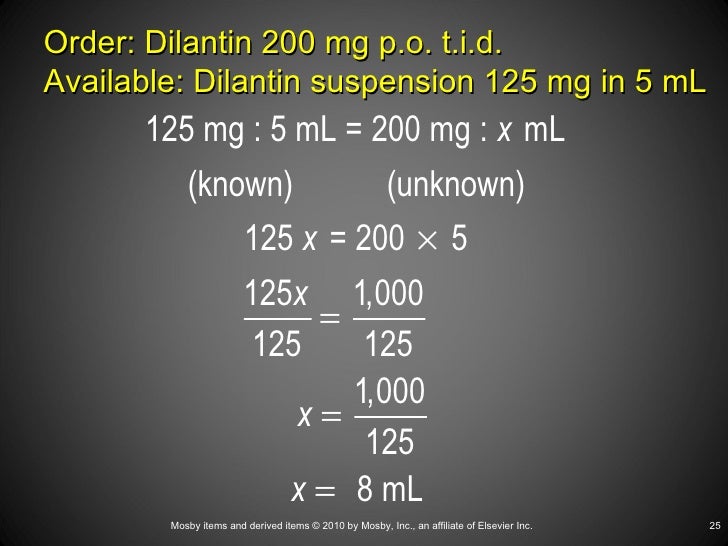 Calculation Of Oral Medication