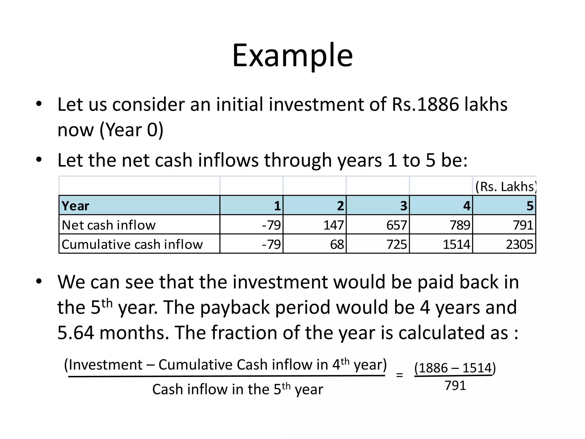 Calculation of payback period with microsoft excel 2010 | PPTX