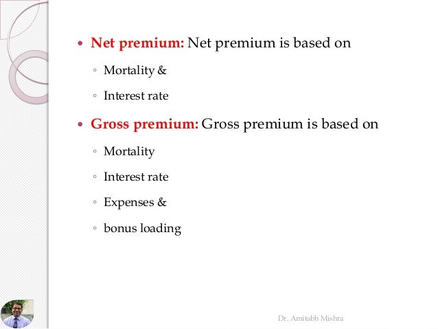 Calculation Of Premium In Life Insurance By Dr Amitabh Mishra